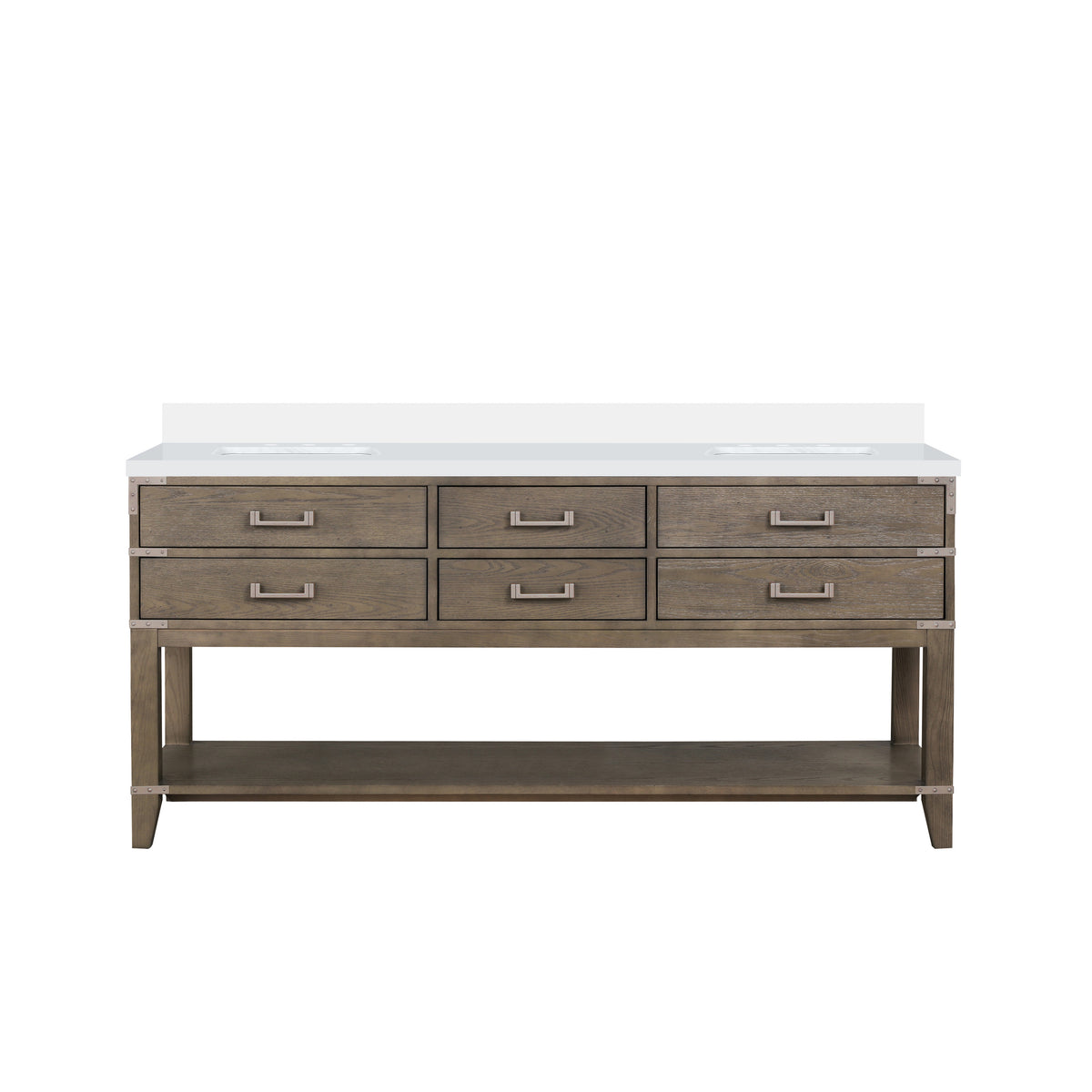 Lexora Norwalk 72 in. Grey Oak Double Sink Bath Vanity