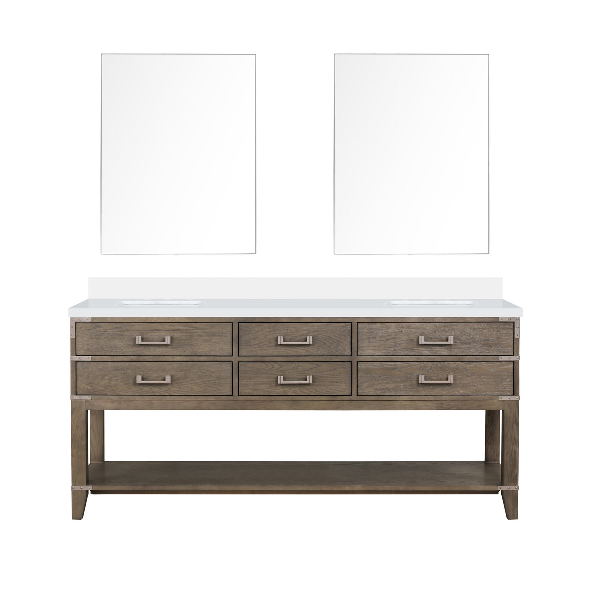 Lexora Norwalk 72 in. Grey Oak Double Sink Bath Vanity