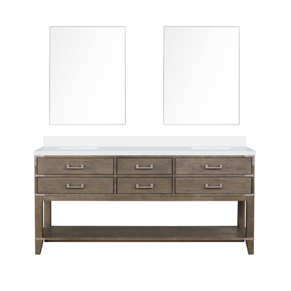 Lexora Norwalk 72 in. Grey Oak Double Sink Bath Vanity