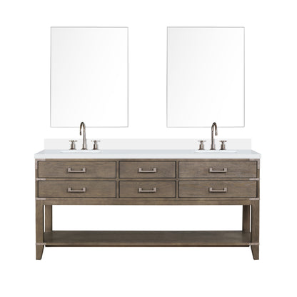 Lexora Norwalk 72 in. Grey Oak Double Sink Bath Vanity