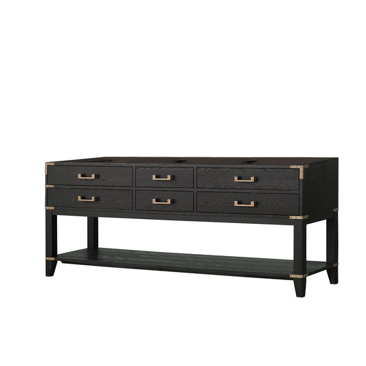 Lexora Norwalk 80 in. Black Oak Double Sink Bath Vanity