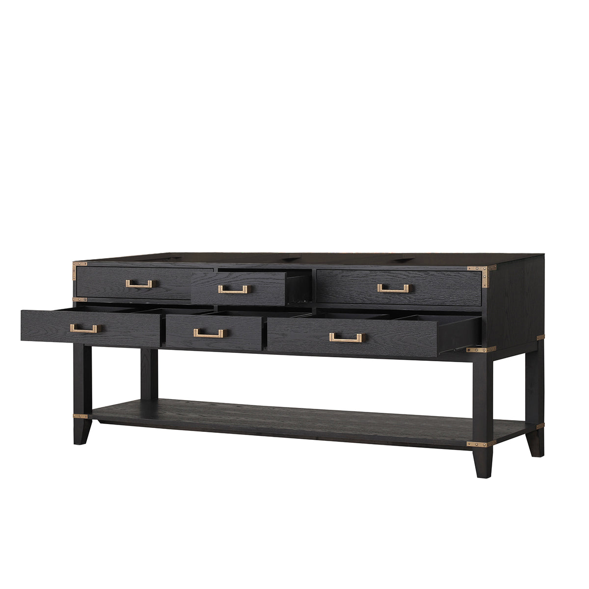 Lexora Norwalk 80 in. Black Oak Double Sink Bath Vanity