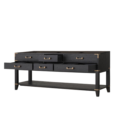 Lexora Norwalk 80 in. Black Oak Double Sink Bath Vanity