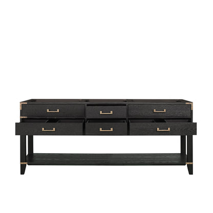 Lexora Norwalk 80 in. Black Oak Double Sink Bath Vanity