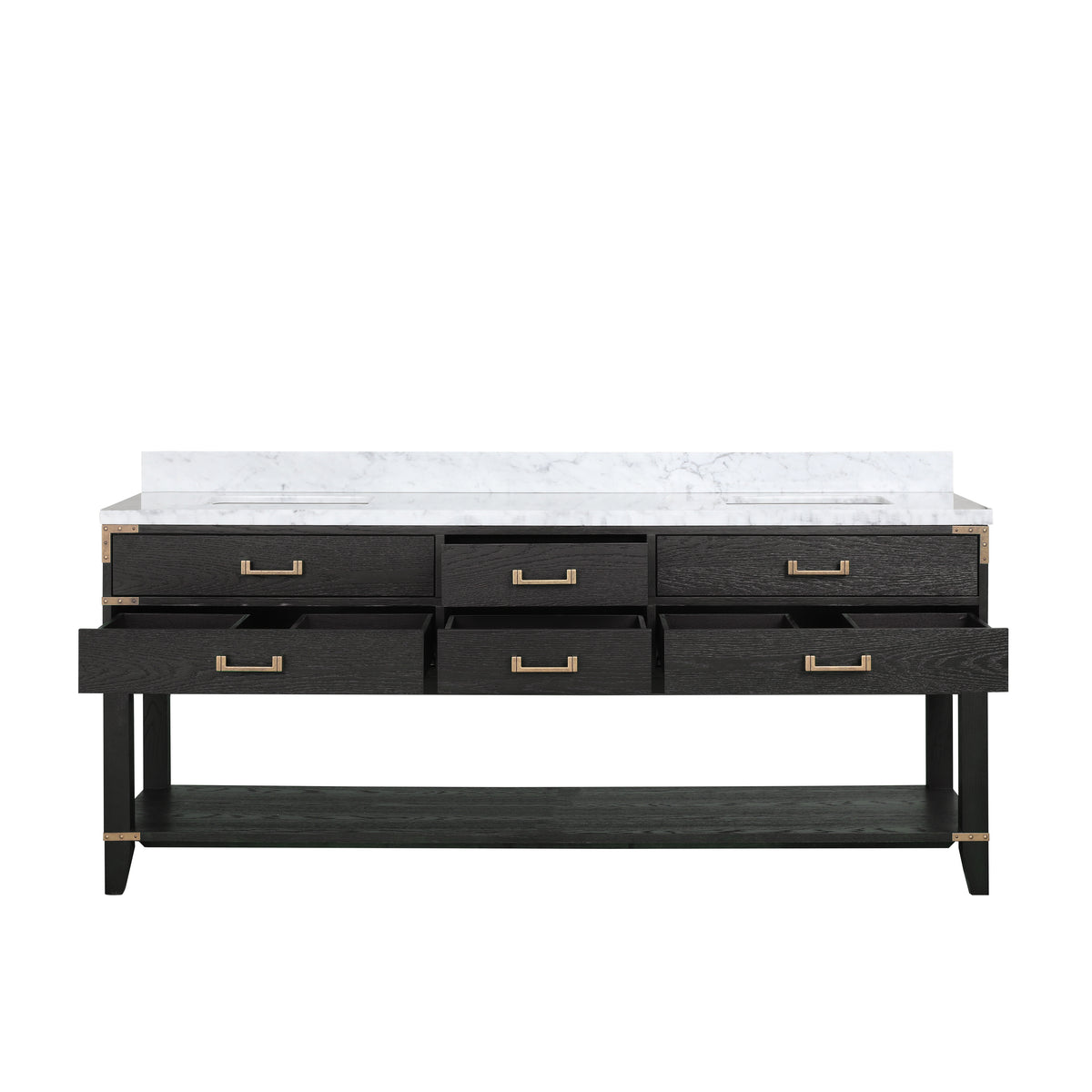 Lexora Norwalk 80 in. Black Oak Double Sink Bath Vanity