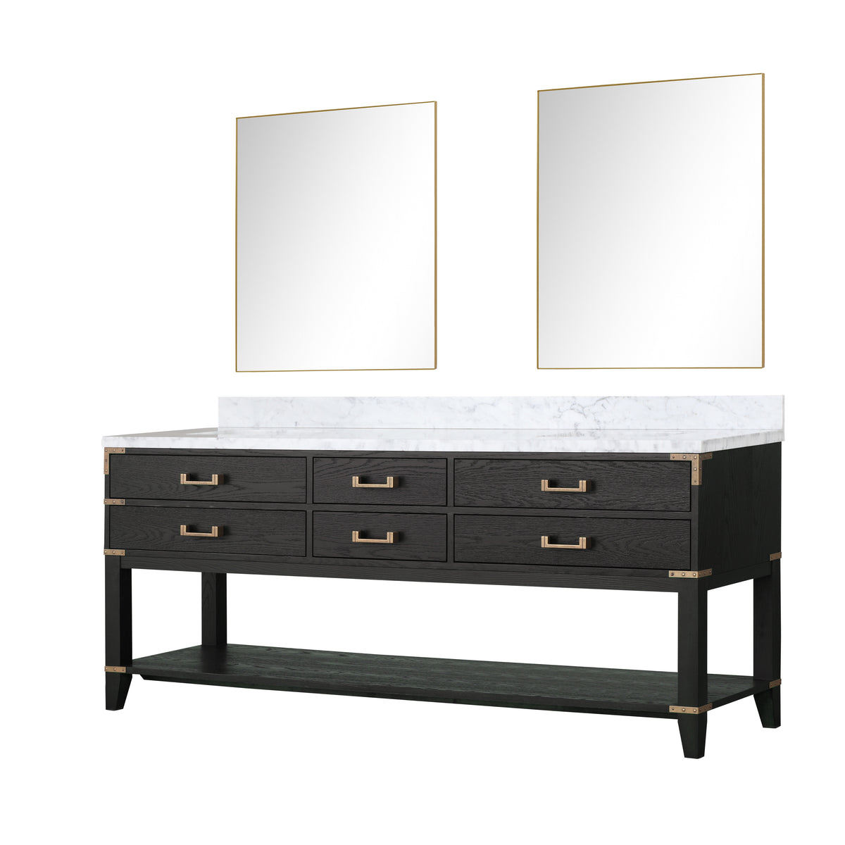 Lexora Norwalk 80 in. Black Oak Double Sink Bath Vanity