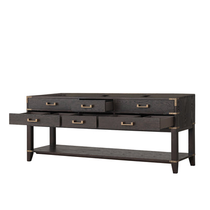 Lexora Norwalk 80 in. Brown Oak Double Sink Bath Vanity