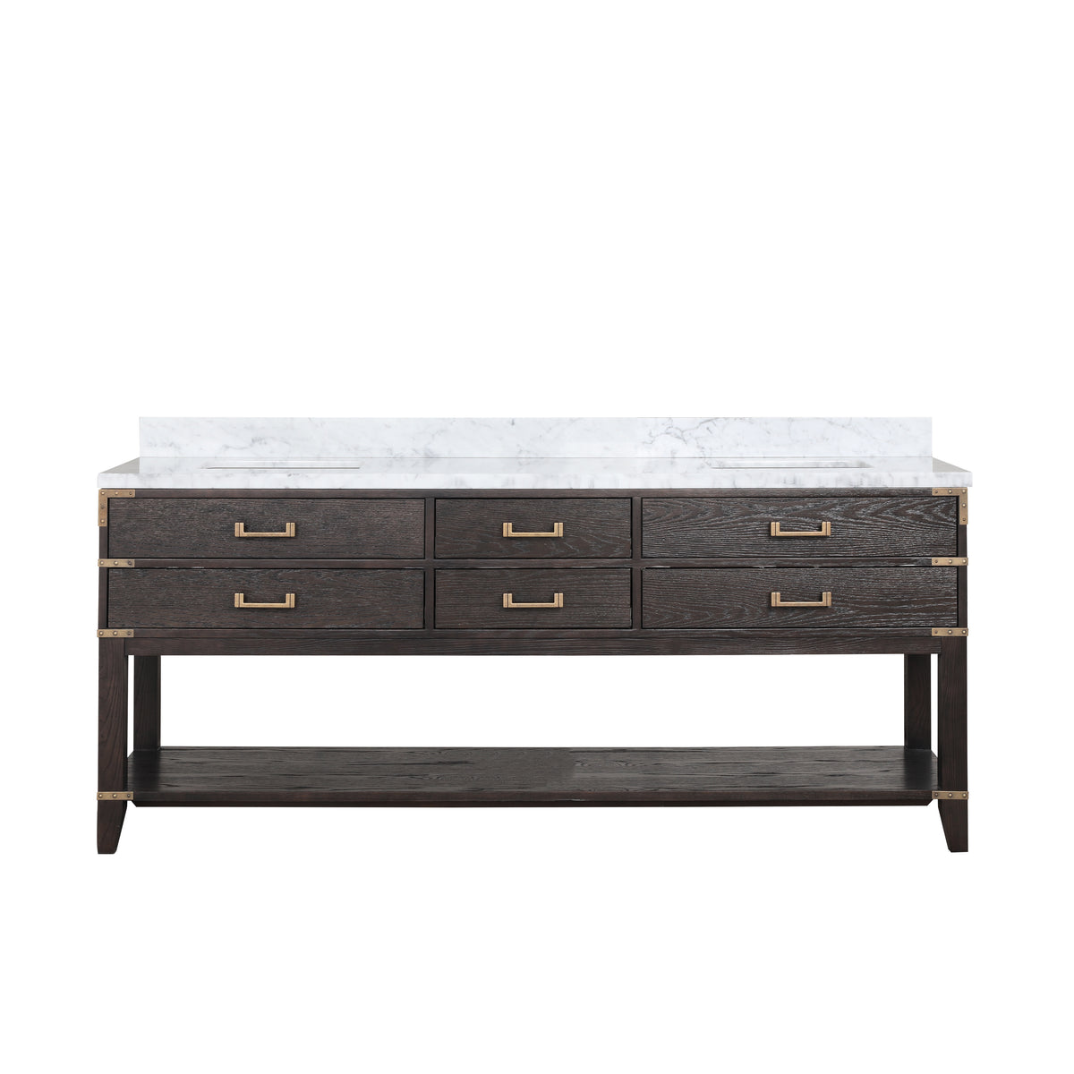 Lexora Norwalk 80 in. Brown Oak Double Sink Bath Vanity