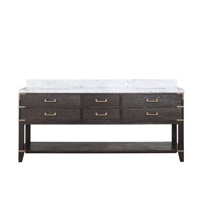 Lexora Norwalk 80 in. Brown Oak Double Sink Bath Vanity