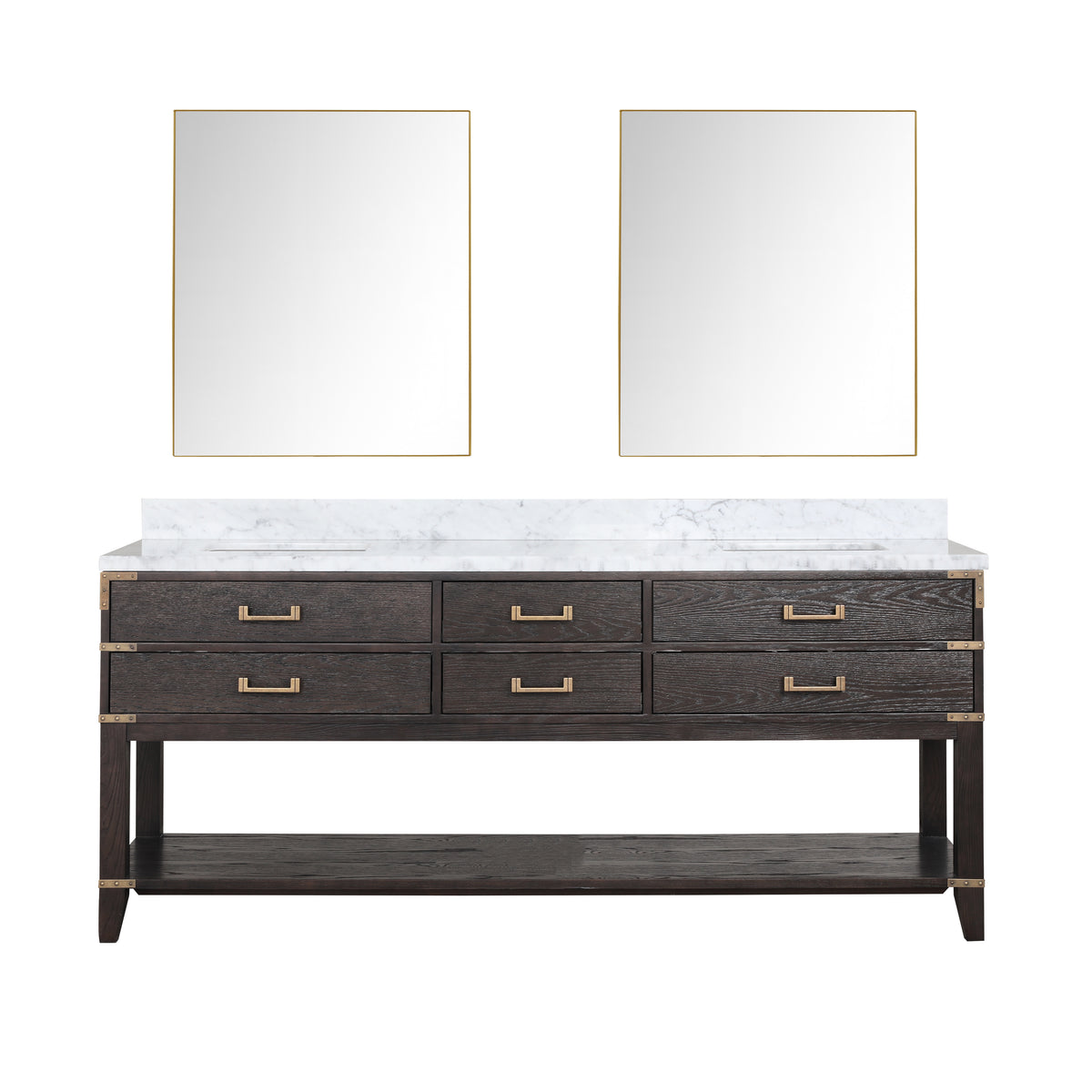 Lexora Norwalk 80 in. Brown Oak Double Sink Bath Vanity