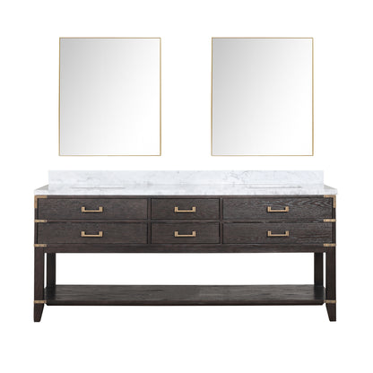 Lexora Norwalk 80 in. Brown Oak Double Sink Bath Vanity