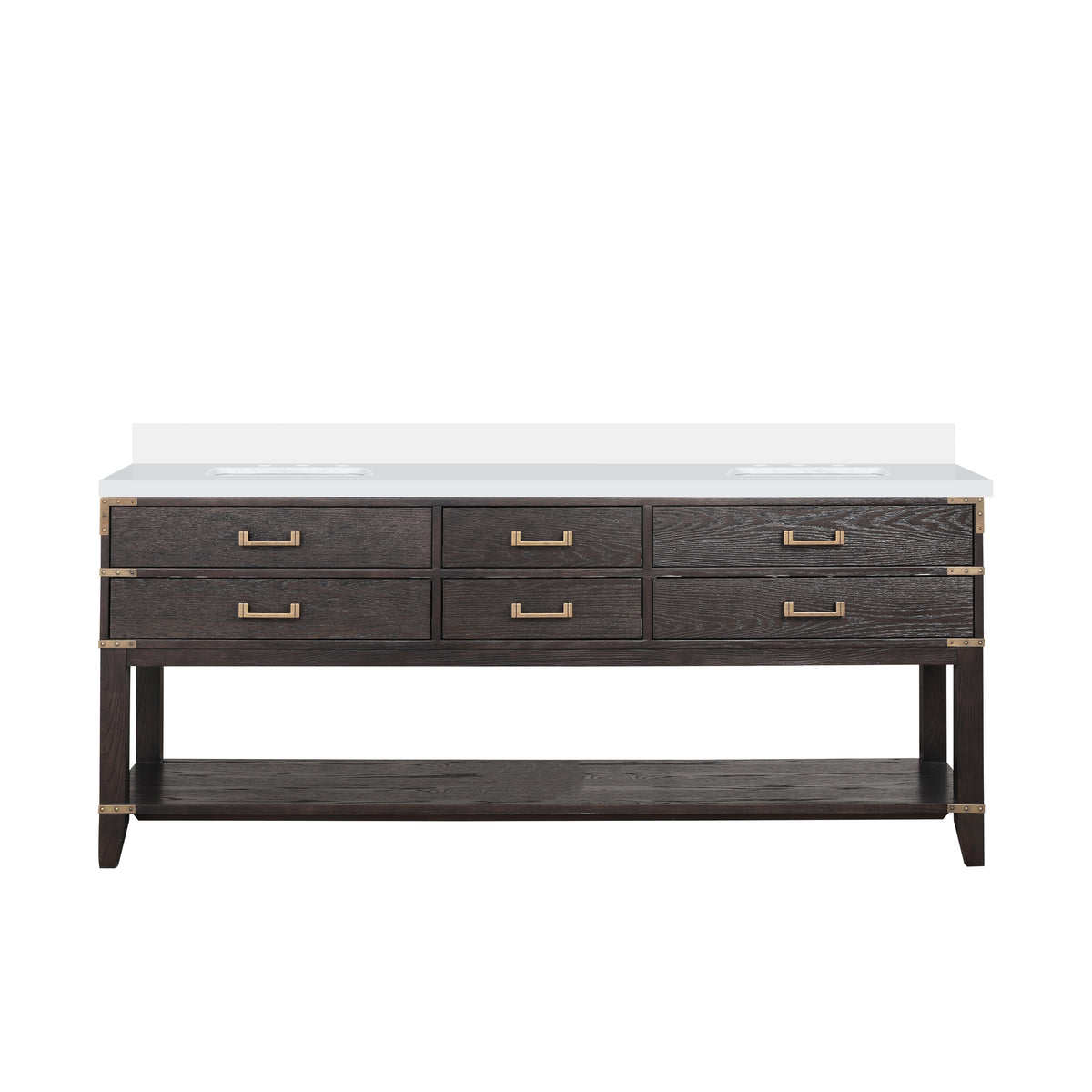 Lexora Norwalk 80 in. Brown Oak Double Sink Bath Vanity