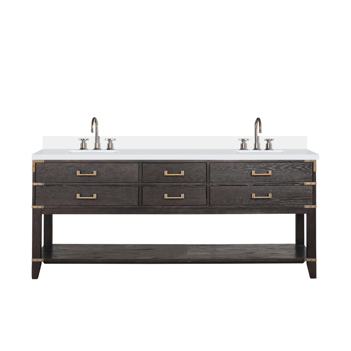Lexora Norwalk 80 in. Brown Oak Double Sink Bath Vanity