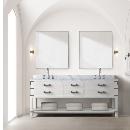 Lexora Norwalk 80 in. White Oak Double Sink Bath Vanity