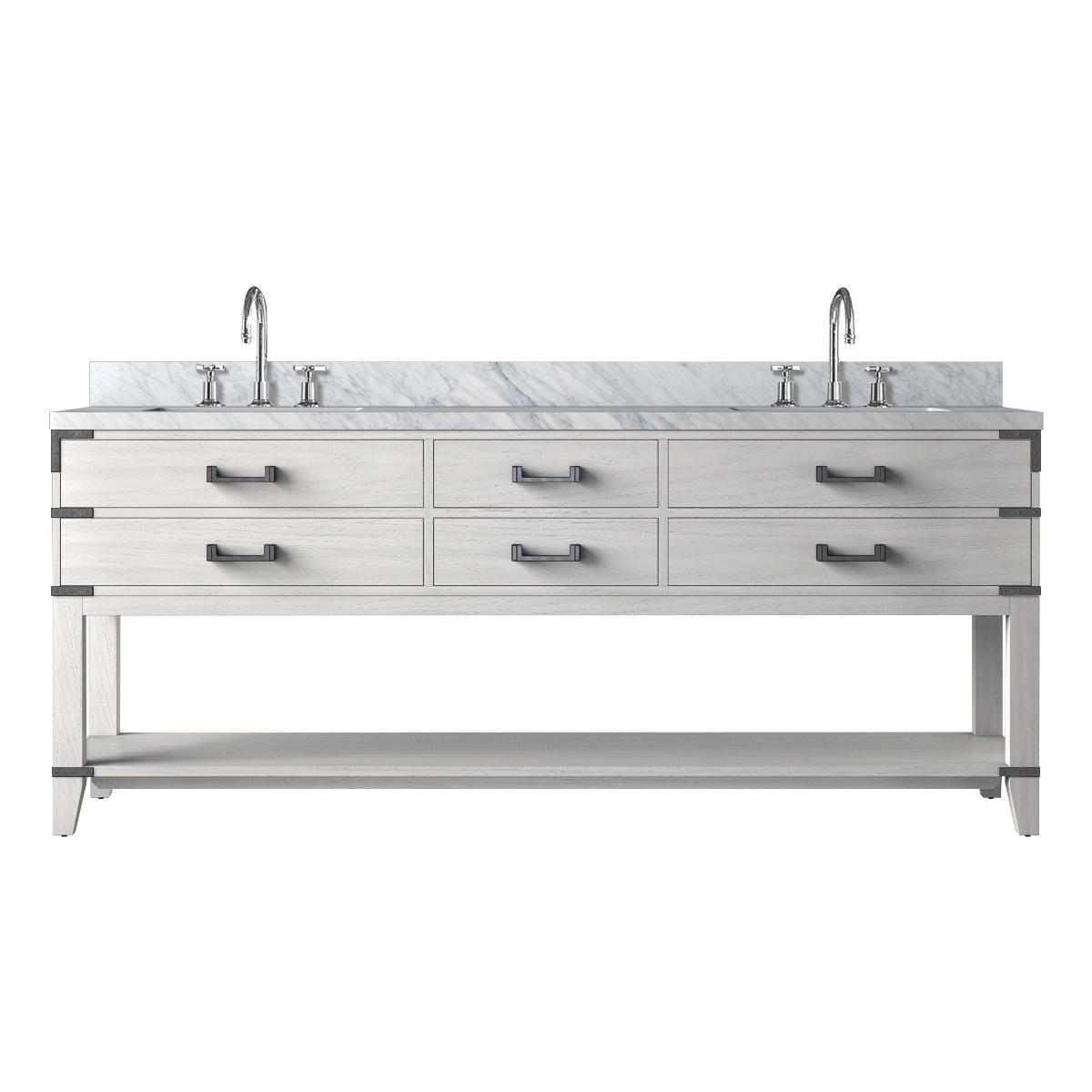 Lexora Norwalk 80 in. White Oak Double Sink Bath Vanity