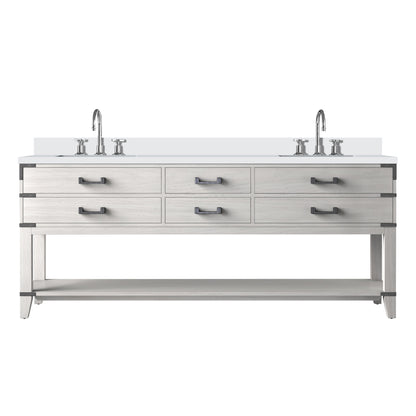 Lexora Norwalk 80 in. White Oak Double Sink Bath Vanity