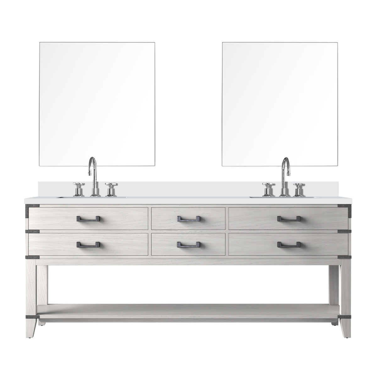 Lexora Norwalk 80 in. White Oak Double Sink Bath Vanity
