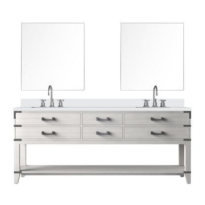 Lexora Norwalk 80 in. White Oak Double Sink Bath Vanity