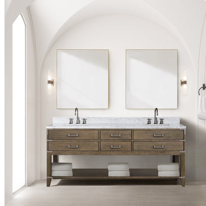 Lexora Norwalk 80 in. Grey Oak Double Sink Bath Vanity