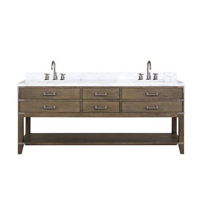 Lexora Norwalk 80 in. Grey Oak Double Sink Bath Vanity