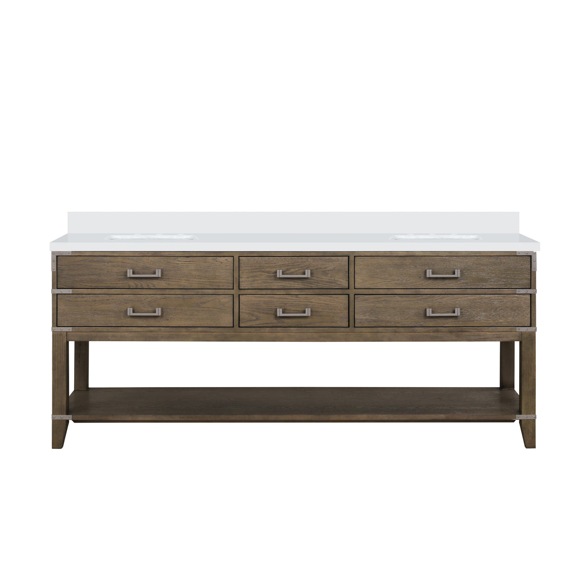 Lexora Norwalk 80 in. Grey Oak Double Sink Bath Vanity