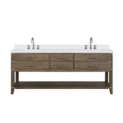 Lexora Norwalk 80 in. Grey Oak Double Sink Bath Vanity