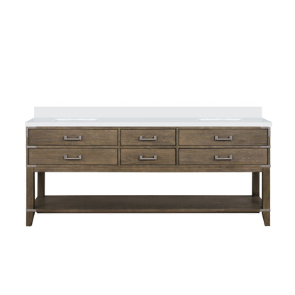 Lexora Norwalk 80 in. Grey Oak Double Sink Bath Vanity