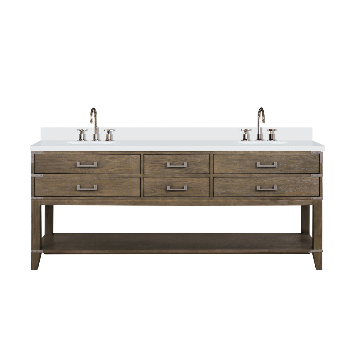 Lexora Norwalk 80 in. Grey Oak Double Sink Bath Vanity