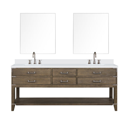 Lexora Norwalk 80 in. Grey Oak Double Sink Bath Vanity