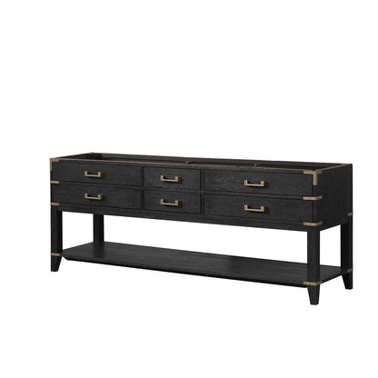 Lexora Norwalk 84 in. Black Oak Double Sink Bath Vanity