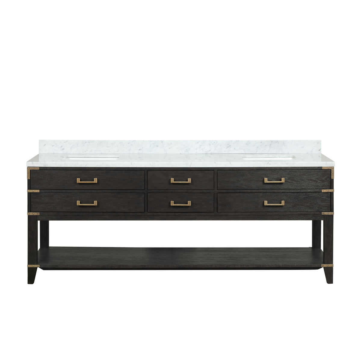 Lexora Norwalk 84 in. Black Oak Double Sink Bath Vanity