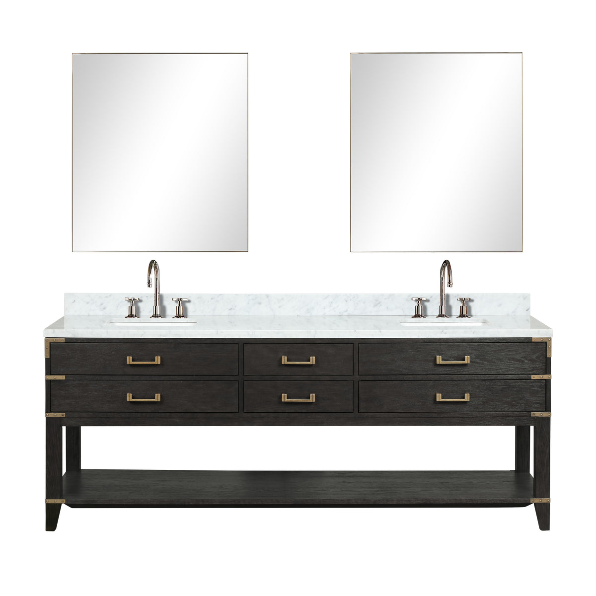 Lexora Norwalk 84 in. Black Oak Double Sink Bath Vanity