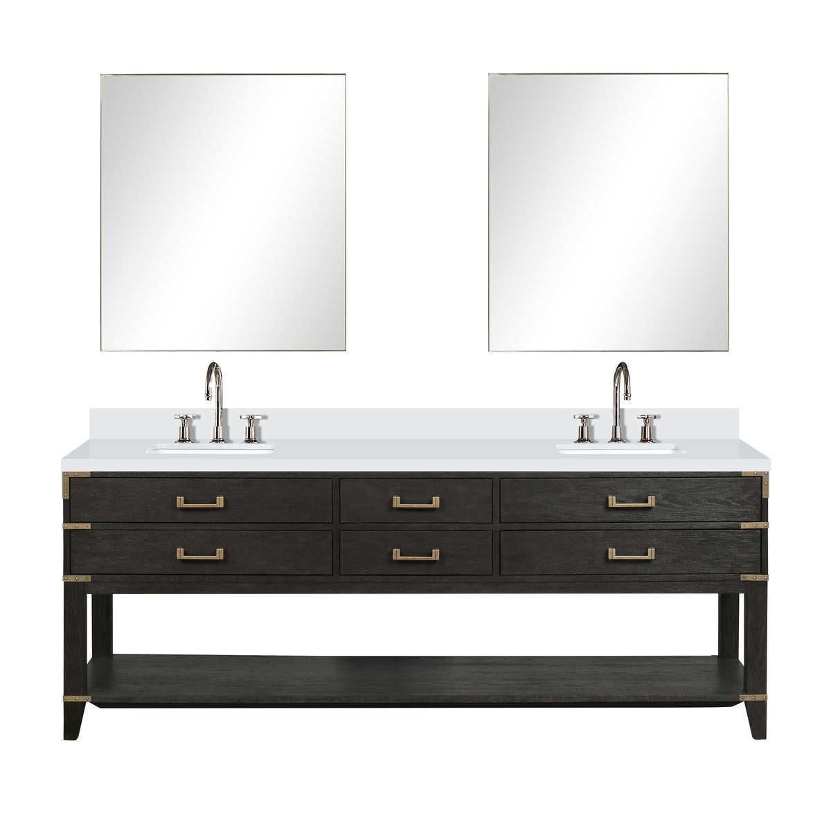 Lexora Norwalk 84 in. Black Oak Double Sink Bath Vanity