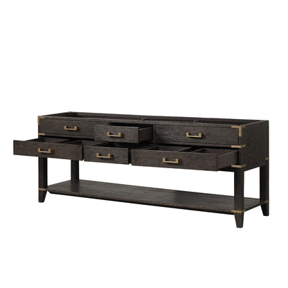 Lexora Norwalk 84 in. Brown Oak Double Sink Bath Vanity
