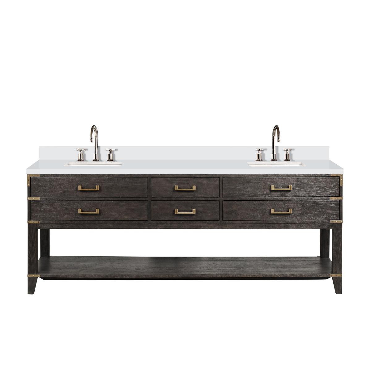 Lexora Norwalk 84 in. Brown Oak Double Sink Bath Vanity