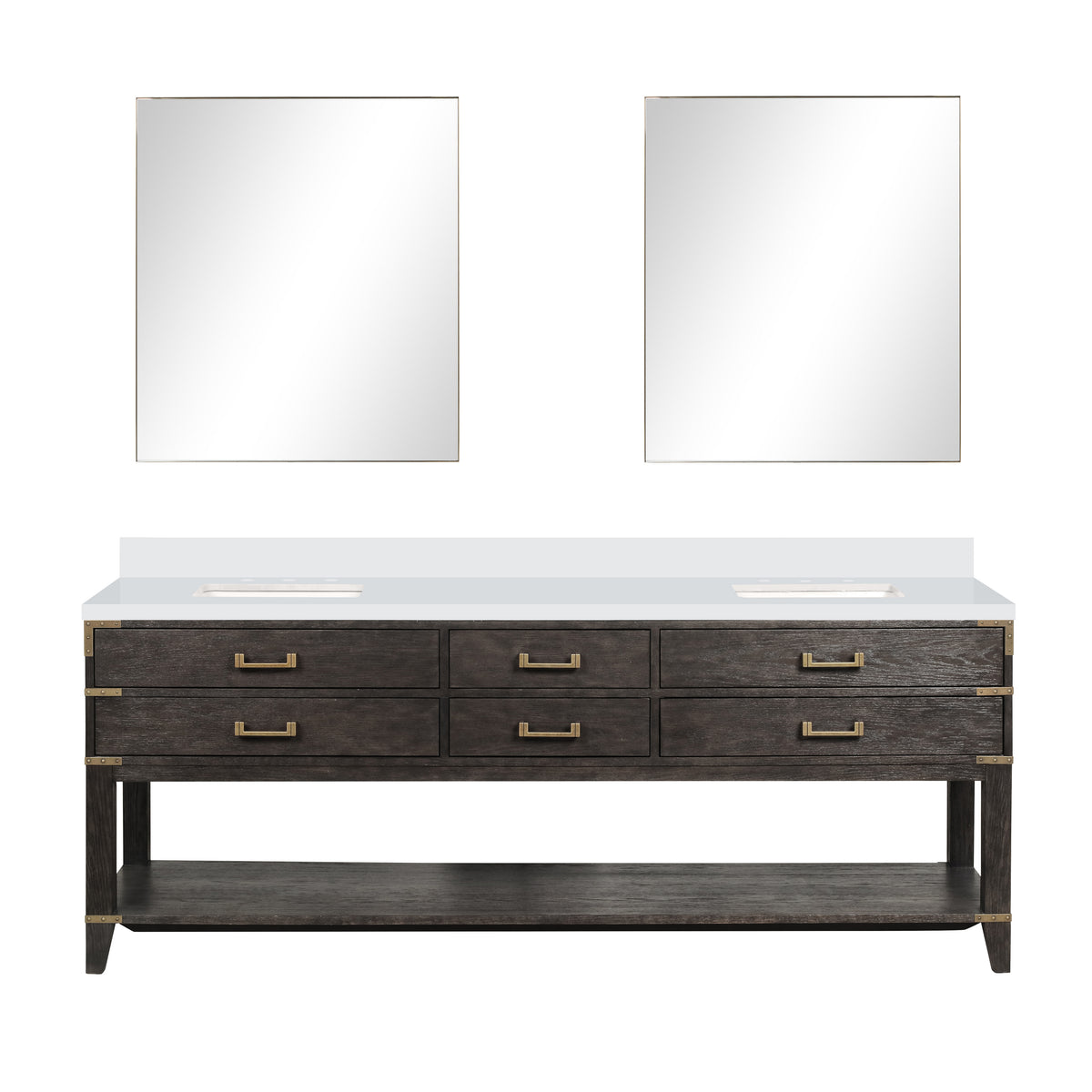 Lexora Norwalk 84 in. Brown Oak Double Sink Bath Vanity