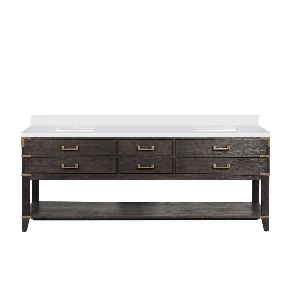 Lexora Norwalk 84 in. Brown Oak Double Sink Bath Vanity
