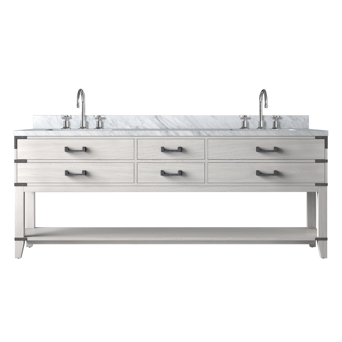 Lexora Norwalk 84 in. White Oak Double Sink Bath Vanity