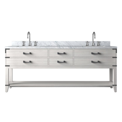 Lexora Norwalk 84 in. White Oak Double Sink Bath Vanity