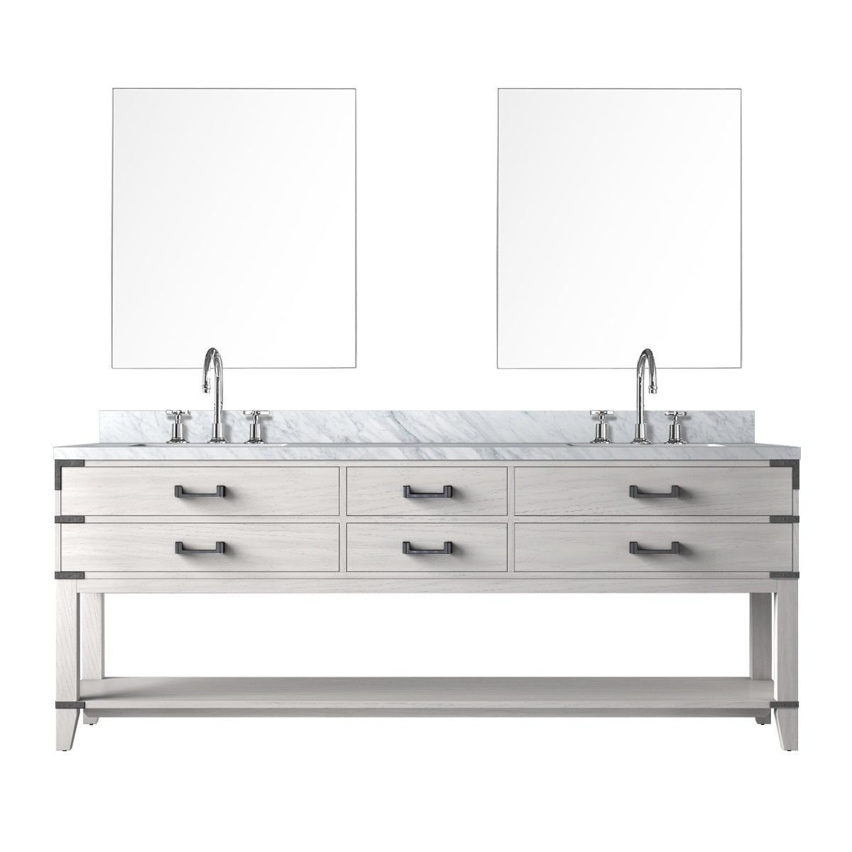 Lexora Norwalk 84 in. White Oak Double Sink Bath Vanity