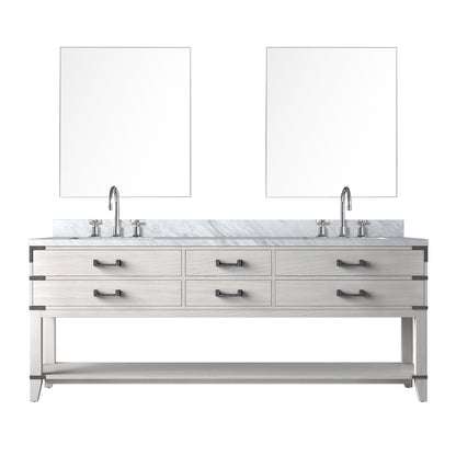 Lexora Norwalk 84 in. White Oak Double Sink Bath Vanity