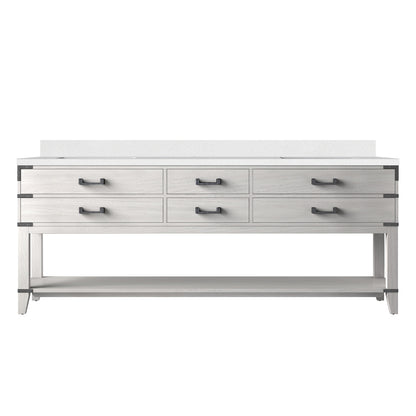 Lexora Norwalk 84 in. White Oak Double Sink Bath Vanity