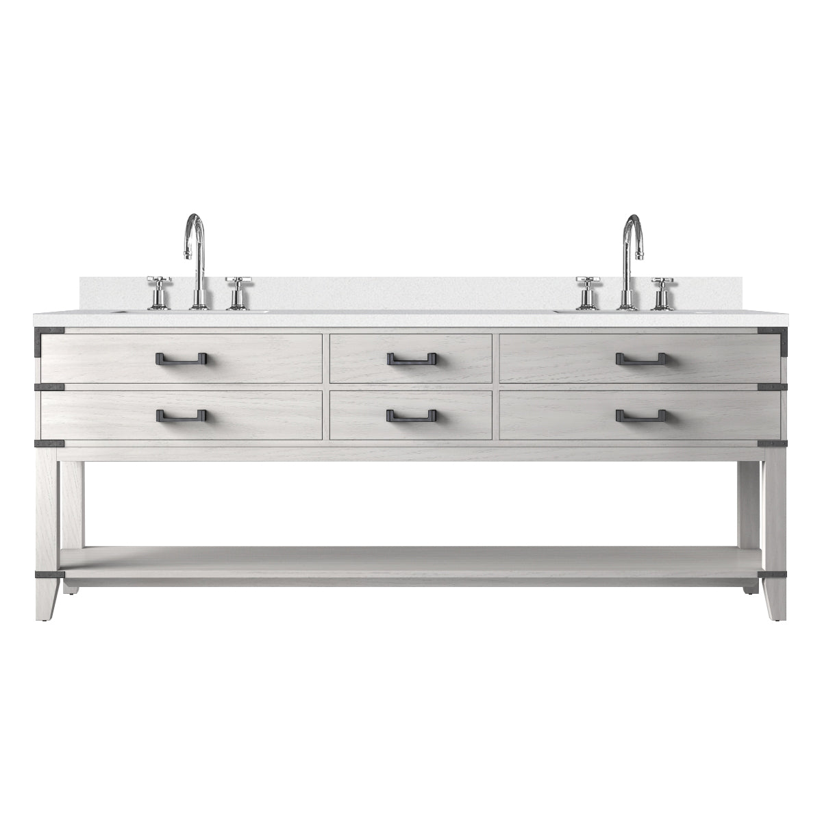 Lexora Norwalk 84 in. White Oak Double Sink Bath Vanity