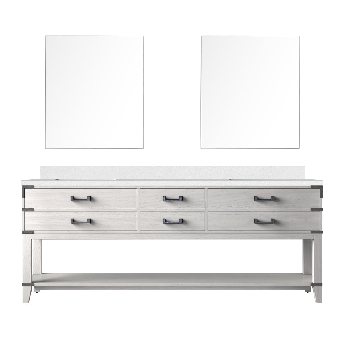 Lexora Norwalk 84 in. White Oak Double Sink Bath Vanity