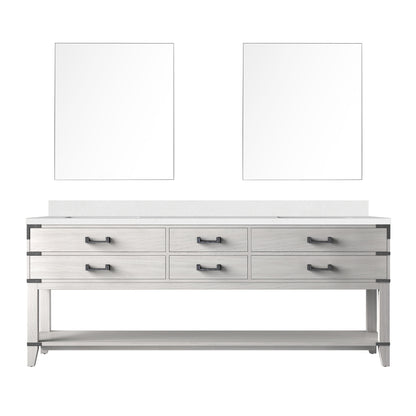 Lexora Norwalk 84 in. White Oak Double Sink Bath Vanity
