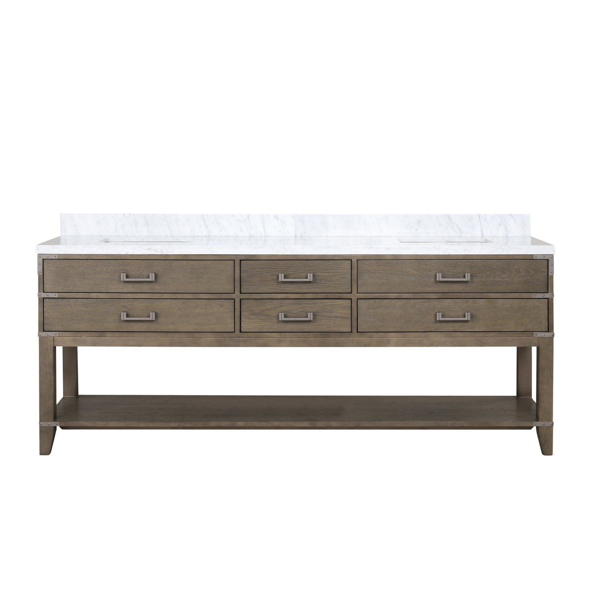 Lexora Norwalk 84 in. Grey Oak Double Sink Bath Vanity