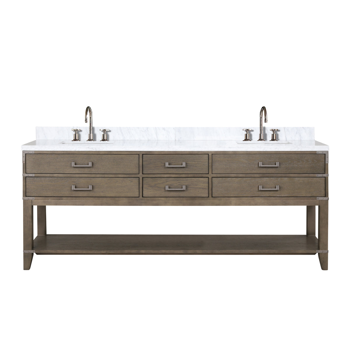 Lexora Norwalk 84 in. Grey Oak Double Sink Bath Vanity