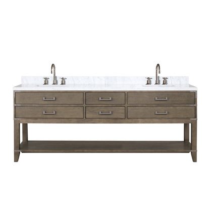 Lexora Norwalk 84 in. Grey Oak Double Sink Bath Vanity