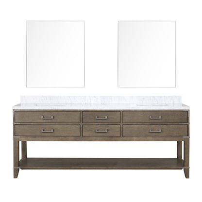Lexora Norwalk 84 in. Grey Oak Double Sink Bath Vanity
