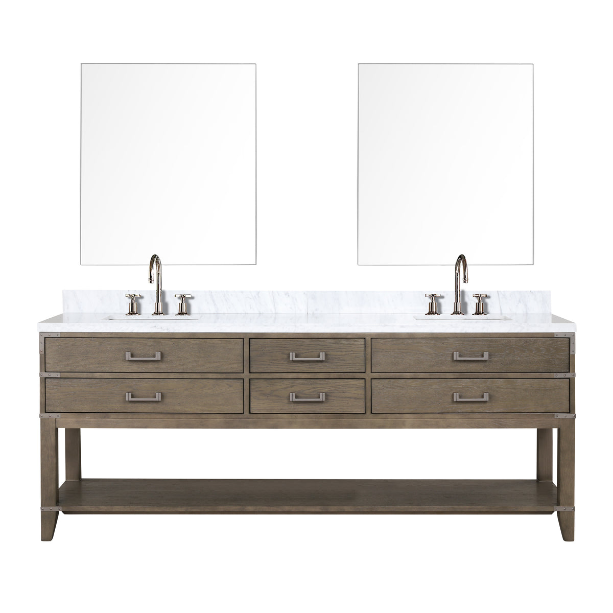 Lexora Norwalk 84 in. Grey Oak Double Sink Bath Vanity